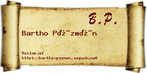 Bartho Pázmán névjegykártya
