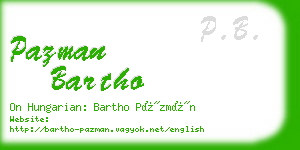 pazman bartho business card